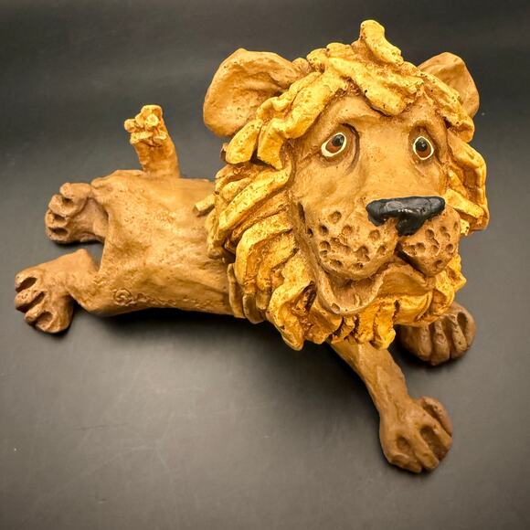Vtg Dave Grossman 1973 Lazy Lion Sculpture Signed and Dated - Picture 1 of 8